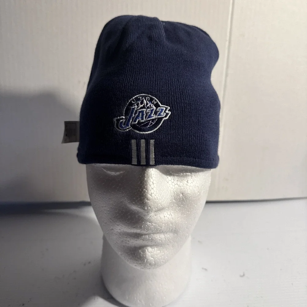 Utah Jazz Adidas NBA Vtg Reversible Winter Beanie Knit Sports‎ Hat Ski Skull Cap